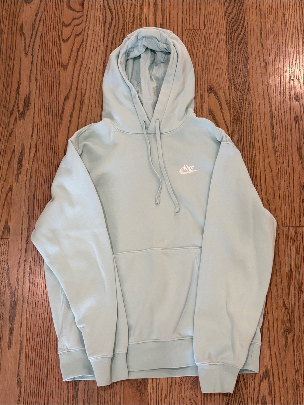 Nike Light Blue Pullover Hoodie with White Logo
